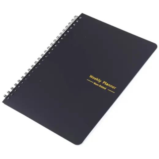 Non-Dated A5 Weekly Planner Black